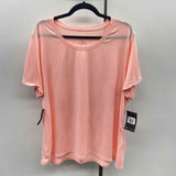 Nike Women's Size 2X Peach Solid Short Sleeve Shirt
