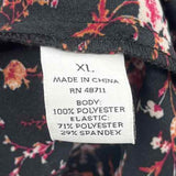 Ophelia Roe Women's Size XL Black Floral Long Sleeve Shirt