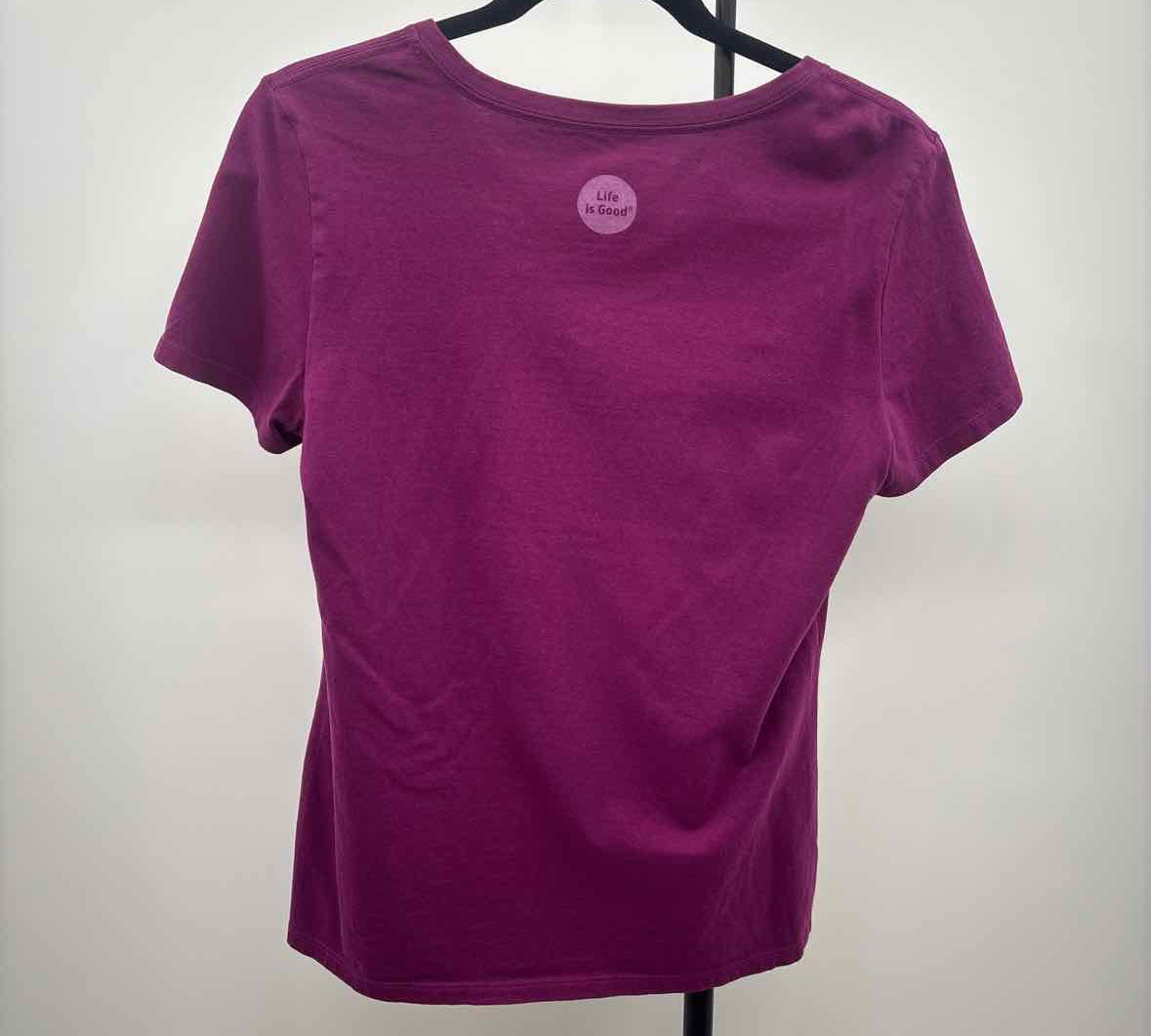 Life Is Good Women's Size S Magenta Jeep T-Shirt