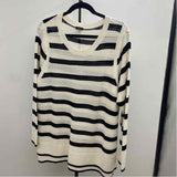 Talbots Women's Size 2X Ivory Stripe Sweater