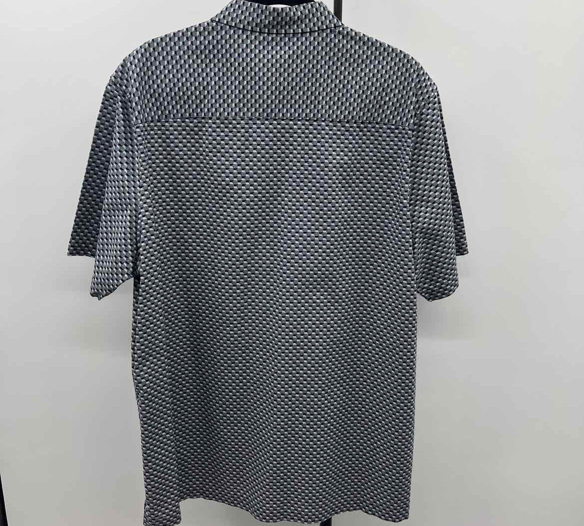 Alfani Men's Size XL Gray Geometric Short Sleeve Shirt