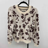 Loft Women's Size S Ivory Floral Sweater