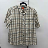 Merrell Men's Size XXL Tan Plaid Short Sleeve Shirt