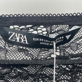Zara Junior's Size XS Black Lace Long Sleeve Shirt