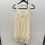 Hazel Women's Size L Ivory dotted Sleeveless Shirt