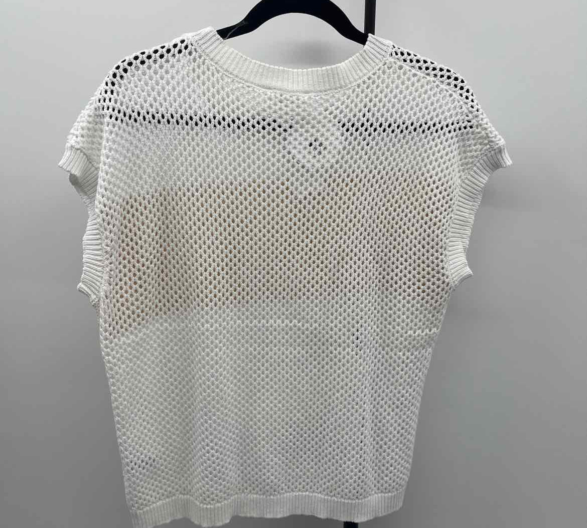 able Women's Size M White Beach Sweater