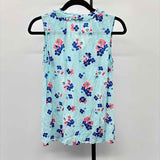 Talbots Women's Size XS Aqua Floral Sleeveless Shirt
