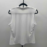 Calvin Klein Women's Size L White Solid Sleeveless Shirt
