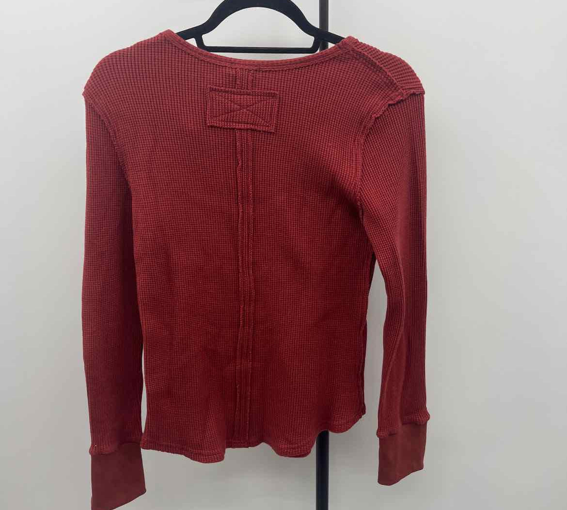 Morhuduck Women's Size L Rust Waffle Long Sleeve Shirt