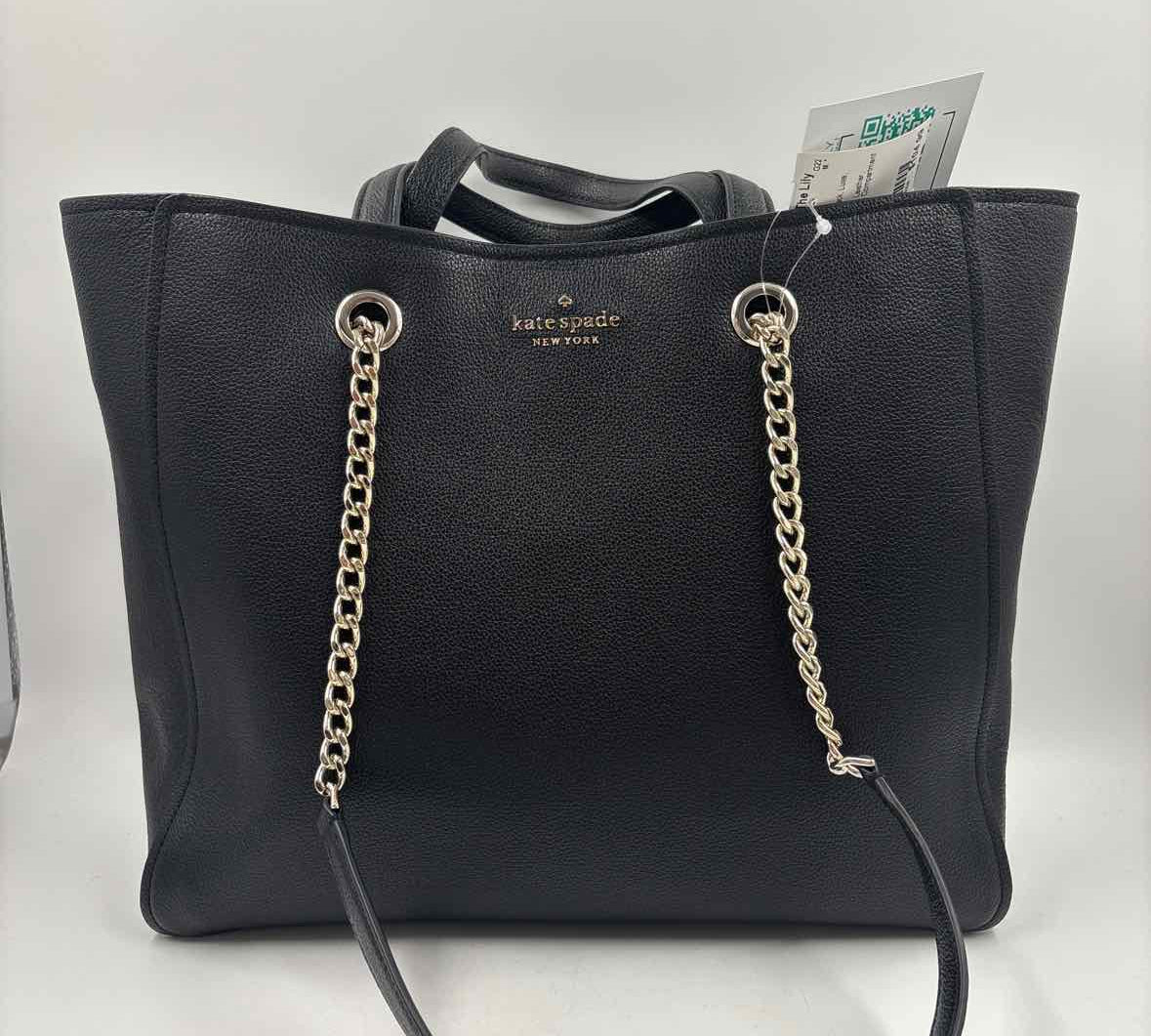 KATE SPADE Black Pebbled Leather INFINITE Large Compartment Tote Bag Purse
