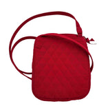 VERA BRADLEY Red Quilted Flap-Front Crossbody Purse w/Floral Interior