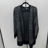 Inc Women's Size L Charcoal Animal Print Cardigan