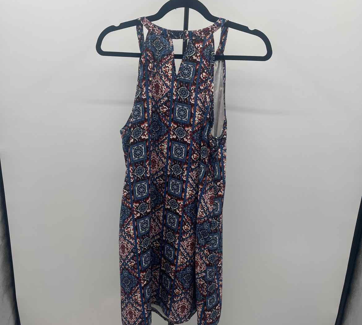 Pink Rose Women's Size 14 Blue Patchwork Dress