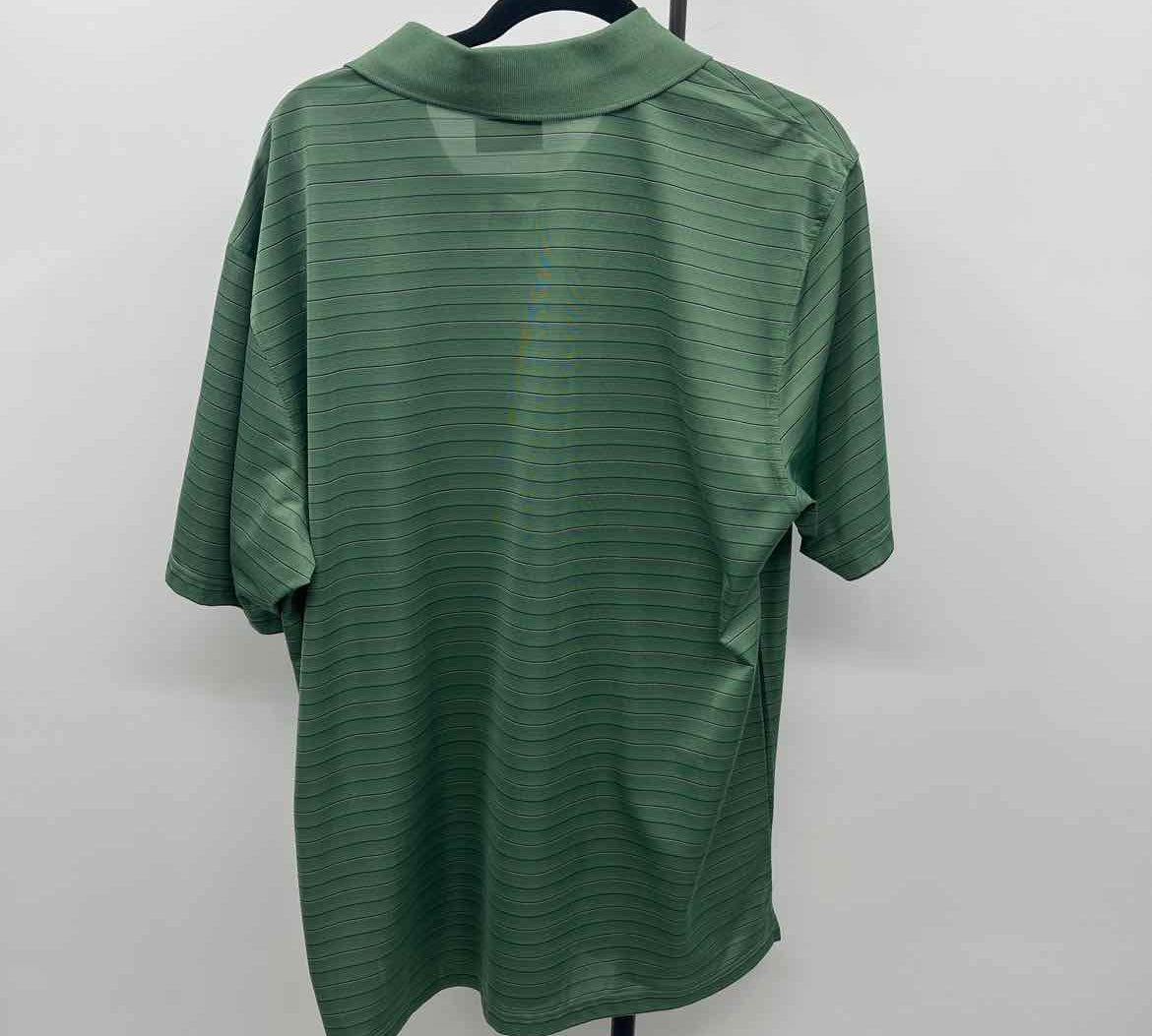 Grand Slam Men's Size XL Green Striped Short Sleeve Shirt