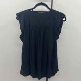 Loft Women's Size S Black Solid Short Sleeve Shirt