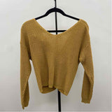 Moon & Madison Women's Size S Mustard Yellow Textured Sweater