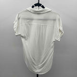 sim & sam Women's Size M White Solid Short Sleeve Shirt