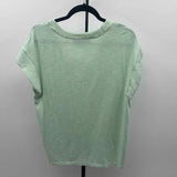 White House Black Market Women's Size M Green Stripe Short Sleeve Shirt