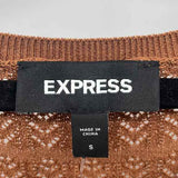 Express Women's Size S Brown Textured Short Sleeve Shirt