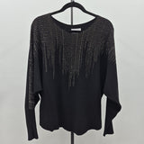 Liv Women's Size L Black Beaded Sweater