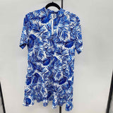 Tommy Bahama Women's Size 16 Blue Leaf Dress