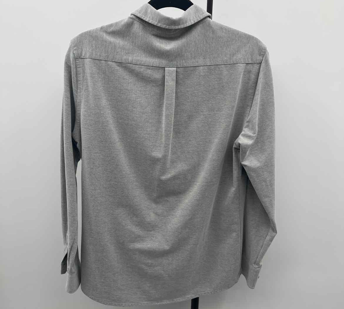 7 Diamonds Men's Size S Gray Solid Long Sleeve Shirt