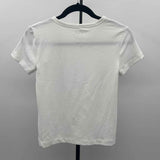 FLX Women's Size M White Ribbed Short Sleeve Shirt