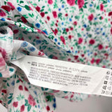 Zara Women's Size M White Floral Short Sleeve Shirt