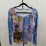 Sundance Women's Size M Blue Floral Long Sleeve Shirt