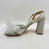 Badgley Mischka Women's Shoe Size 8.5 Silver Shimmer Heels