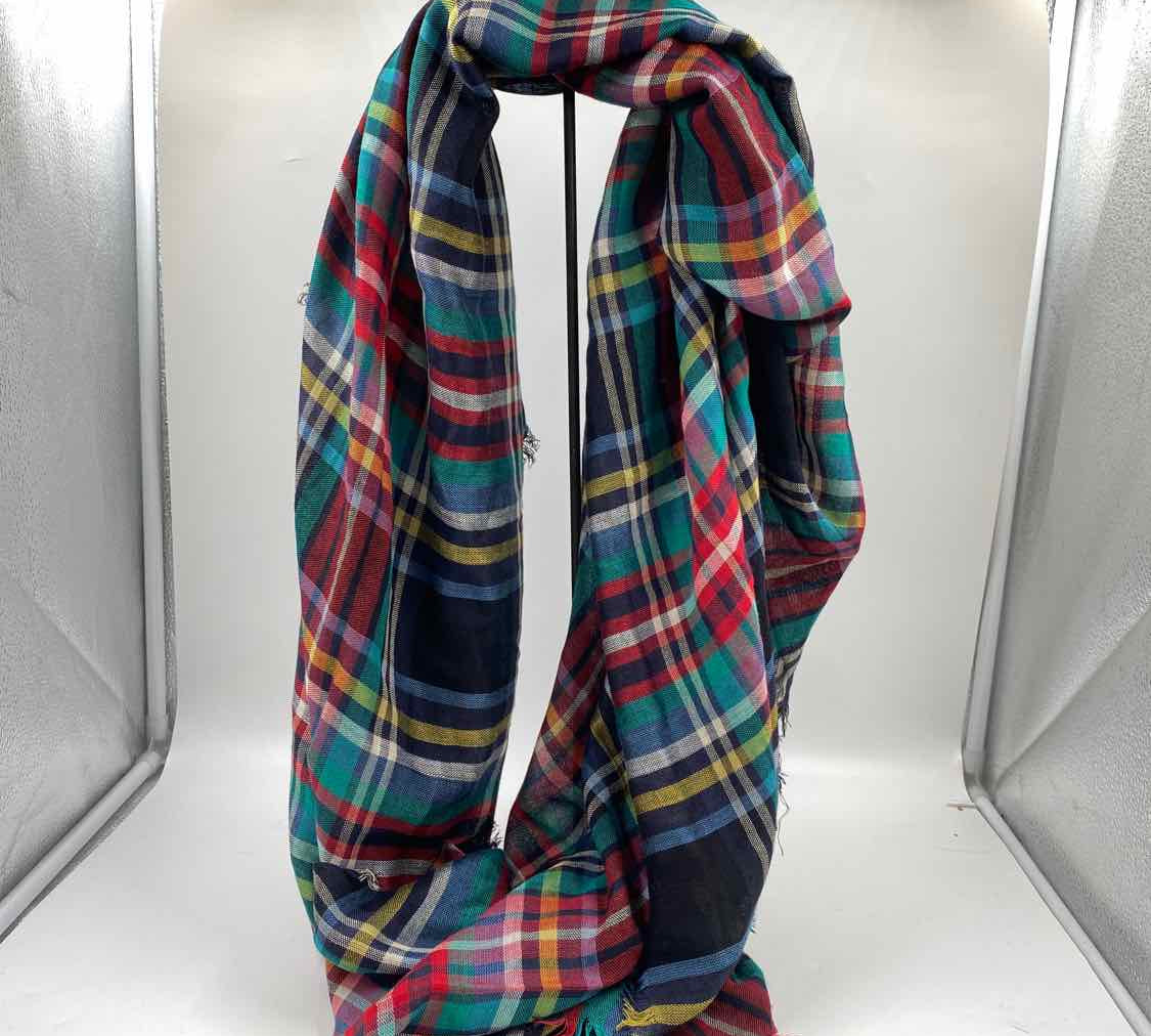 Unbranded Women's Navy Plaid Dress Scarf