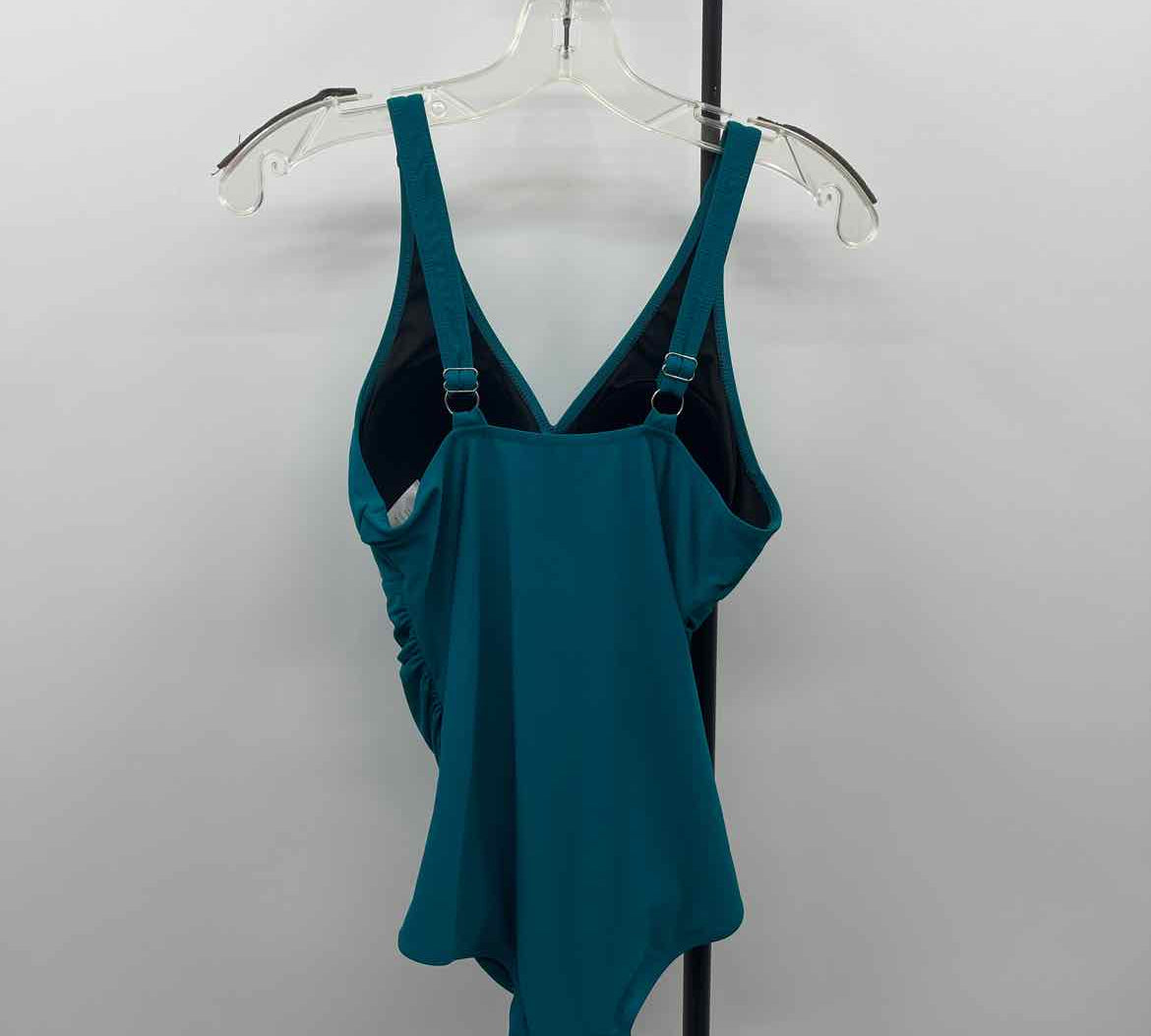 Perona Women's Size 8 Teal Solid Swimsuit - 1 Piece