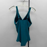 Perona Women's Size 8 Teal Solid Swimsuit - 1 Piece