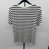 Nine West Women's Size XL Black Stripe Short Sleeve Shirt