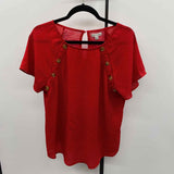 Ophelia Roe Women's Size L Red dotted Short Sleeve Shirt