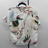 Cynthia Rowley Women's Size M White Floral Short Sleeve Shirt