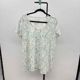 Pure Jill Women's Size L Green Leaf Short Sleeve Shirt