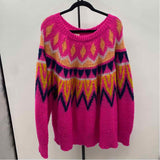 a new day Women's Size 4X Fuschia Fair Isle Sweater