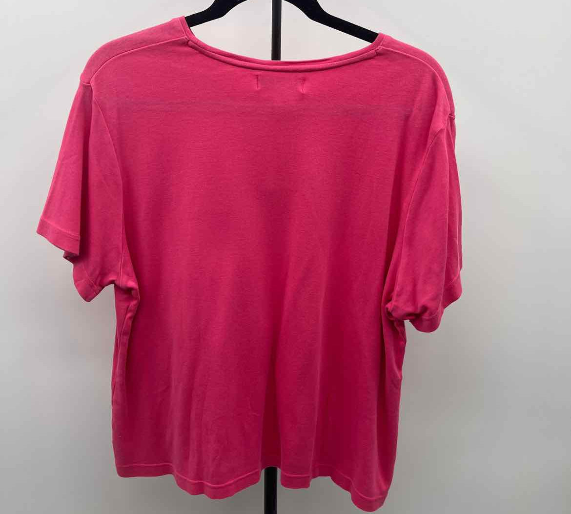 Coldwater Creek Women's Size XL Pink Solid Short Sleeve Shirt
