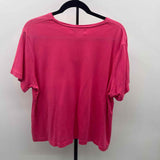 Coldwater Creek Women's Size XL Pink Solid Short Sleeve Shirt