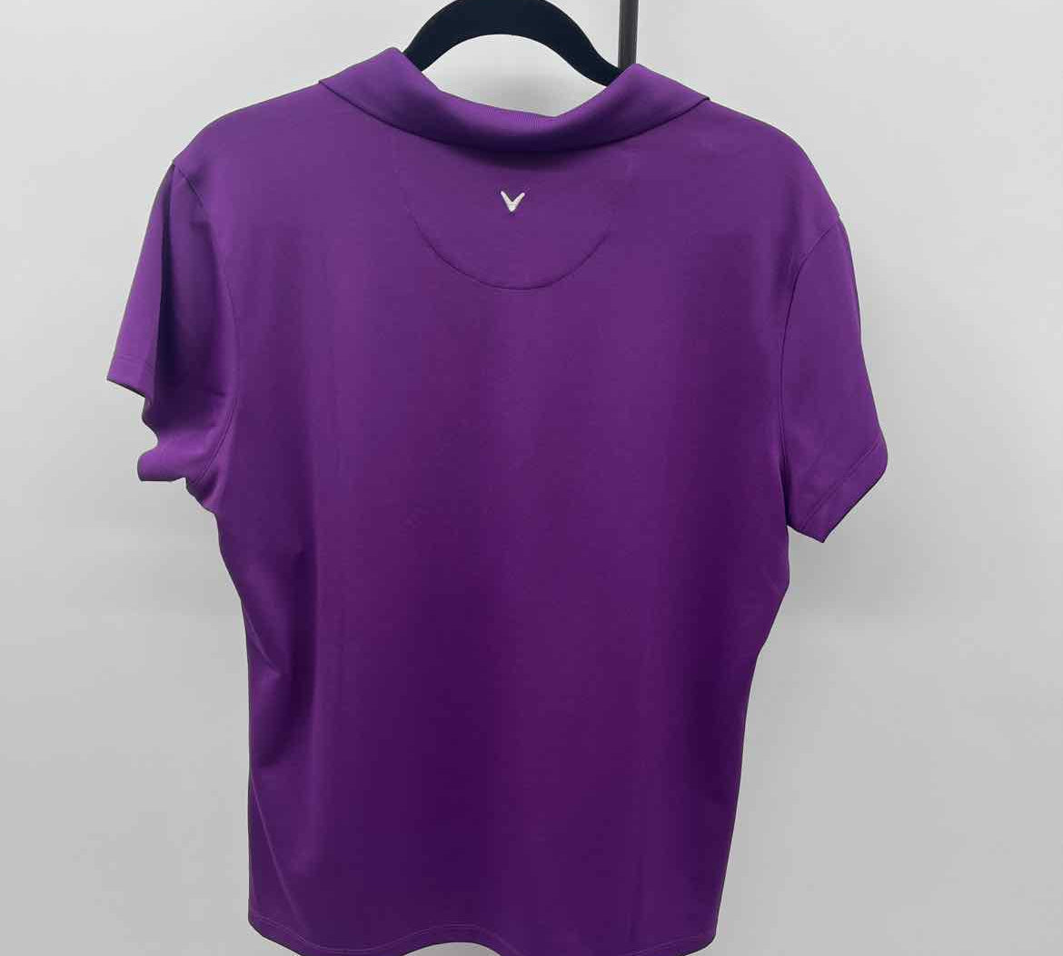 Callaway Women's Size XL Purple Solid Short Sleeve Shirt