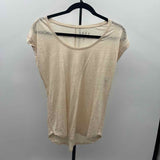 Loft Women's Size S Ivory Heathered Short Sleeve Shirt