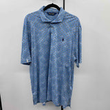 Ralph Lauren Men's Size XL Blue Spotted Short Sleeve Shirt