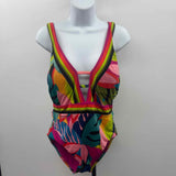 Trina Turk Women's Size 10 Multi-Color Abstract Swimsuit - 1 Piece