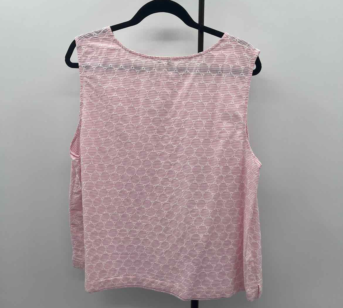 Talbots Women's Size 2X Pink Stripe Sleeveless Shirt
