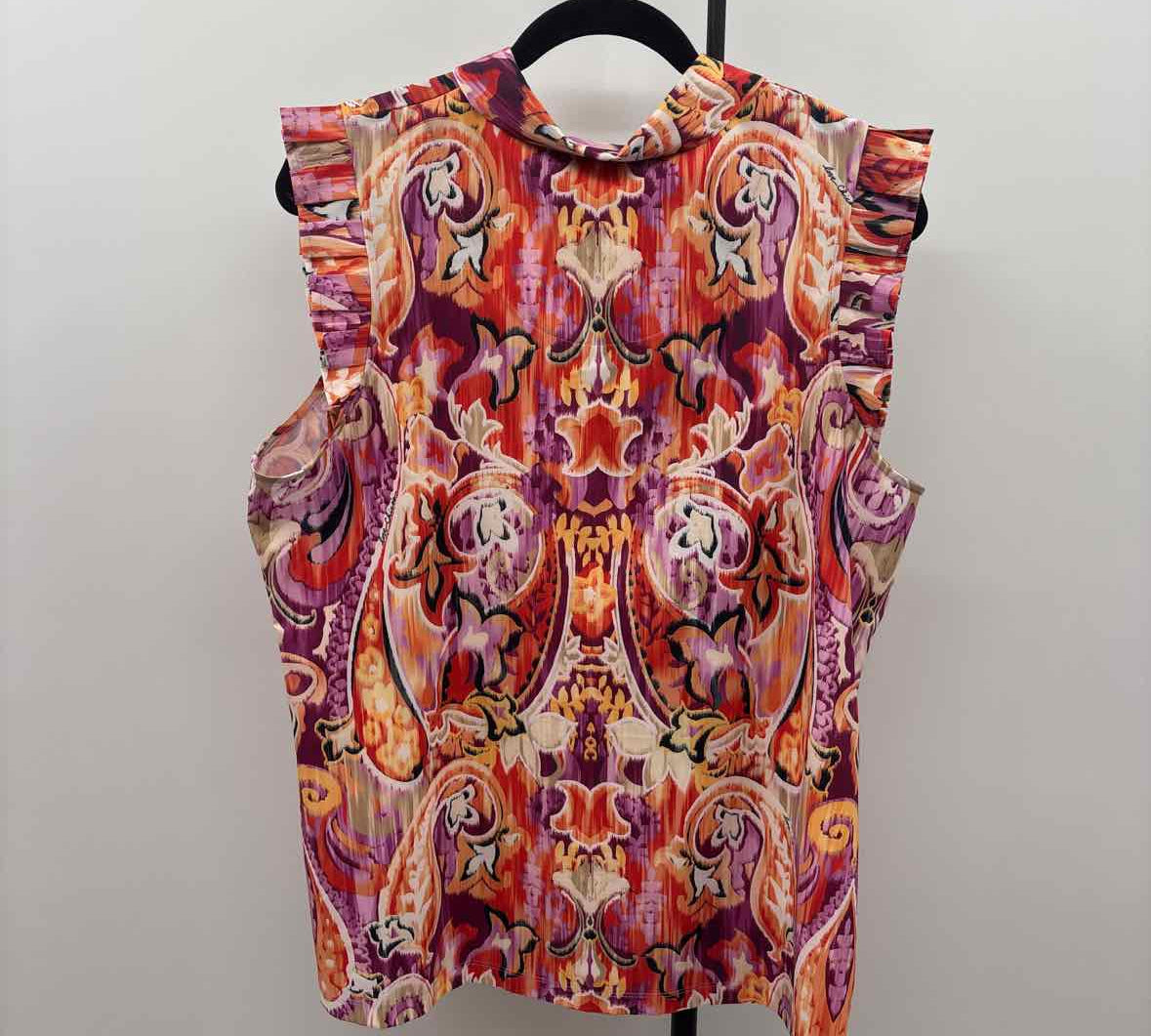Chico's Women's Size XL Magenta Batik Short Sleeve Shirt