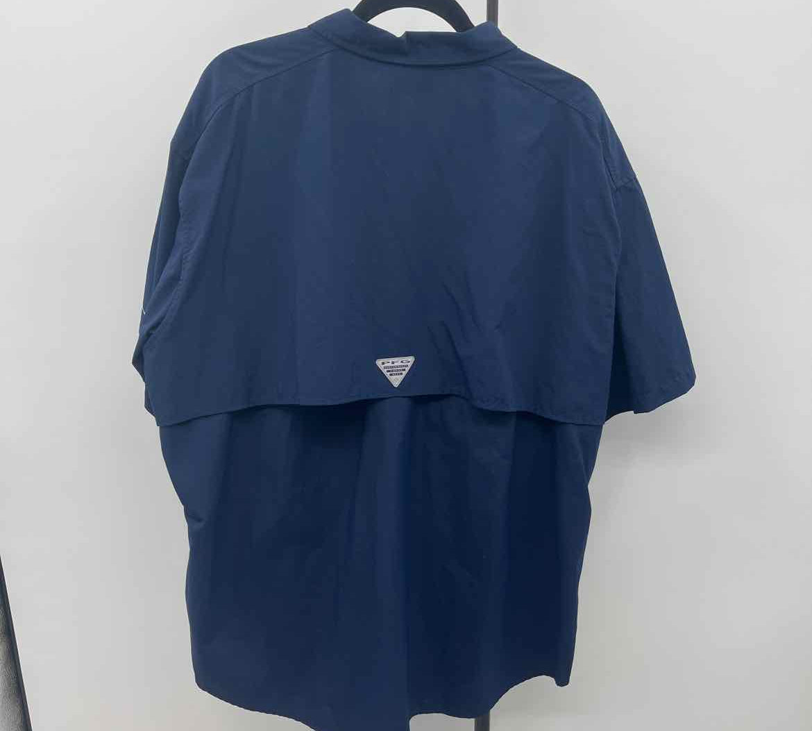 Columbia Men's Size 3X Navy Solid Short Sleeve Shirt