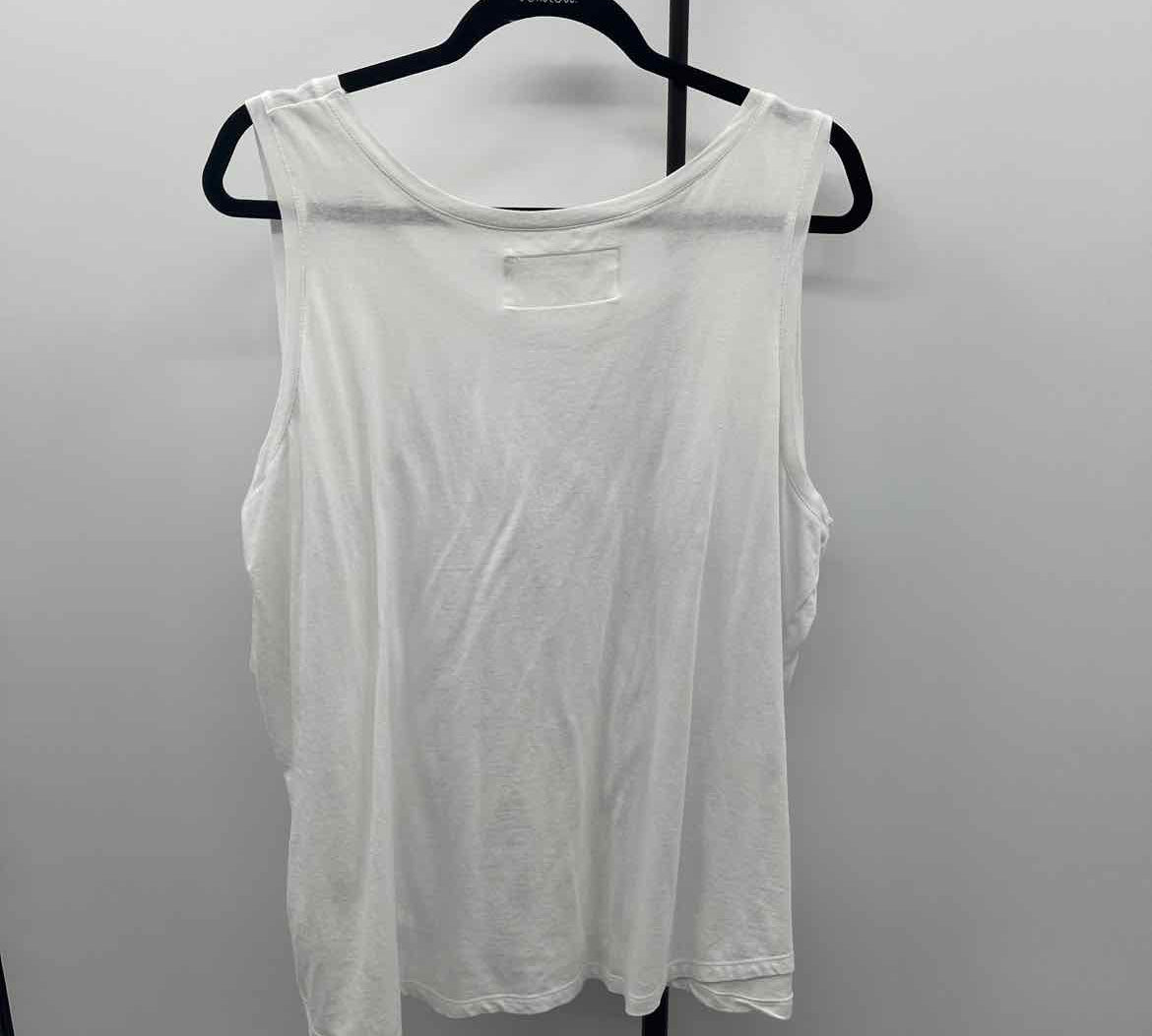 The Sweatshirt Project Women's Size 2X White Solid Sleeveless Shirt