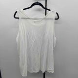 The Sweatshirt Project Women's Size 2X White Solid Sleeveless Shirt