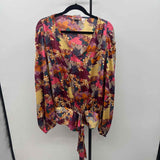 Willow Root Women's Size XXL Magenta Floral Long Sleeve Shirt